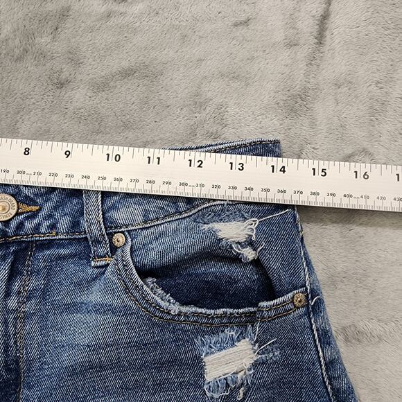 Rewash Jean Shorts Womens 11/30 Blue Super High Rise Mom Cuffed Distressed - Picture 9 of 13